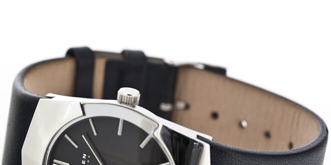 Pánske oceľové hodinky Skagen s čiernym ciferníkom