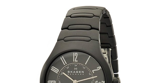 Pánske čierne keramické hodinky Skagen