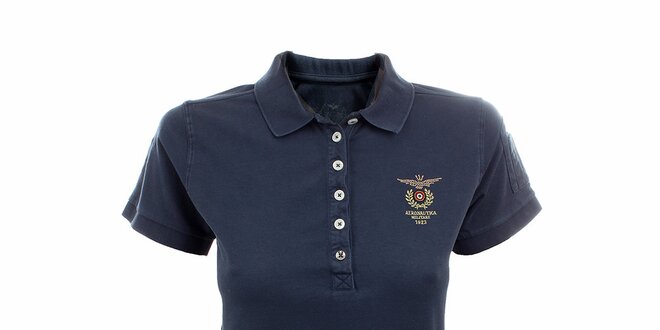 Dámske námornícky modré polo tričko Aeronautica Militare