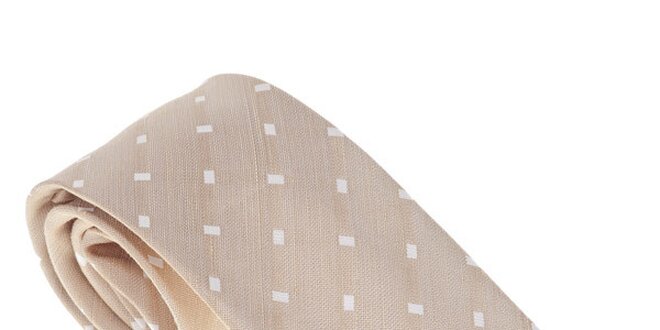 Luxusná béžová kravata  s detailami Castellet Barcelona