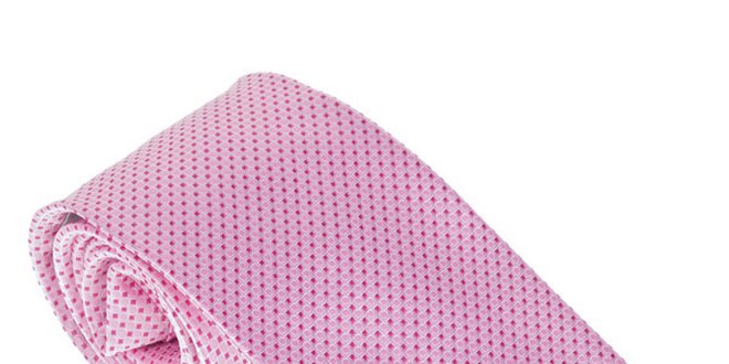 Luxusná ružová kravata s bodkami Castellet Barcelona