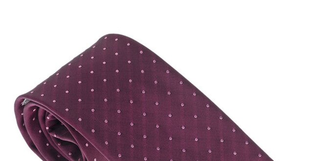 Luxusná tmavo fialová kravata s detailmi Castellet Barcelona
