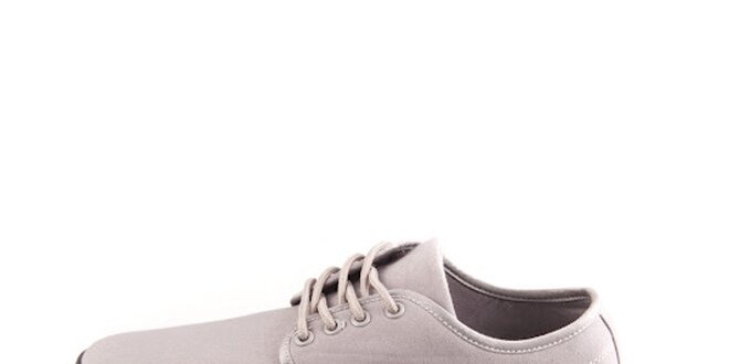 Pánske šedé topánky Tommy Petersen s pruhovanými podrážkami