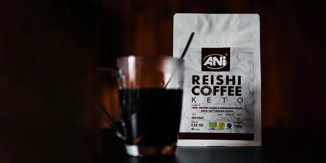 Instantná BIO káva s obsahom huby Reishi