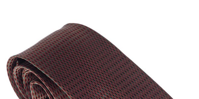 Luxusná hnedá kravata vzorom Castellet Barcelona
