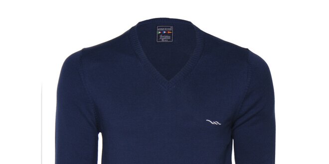 Pánsky tmavo modrý sveter s logom Giorgio di Mare