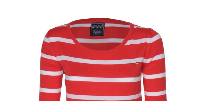 Dámske červeno-biele pruhované tričko Giorgio di Mare