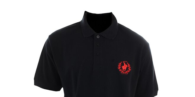 Pánske čierne polo tričko Polo Club s červeným logom