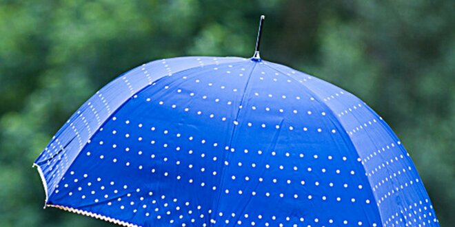 Dámsky modrý dáždnik s bodkami Alvarez Romanelli