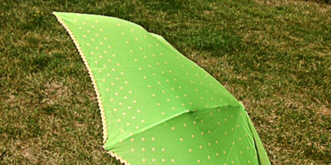 Dámsky zelený bodkovaný dáždnik Alvarez Romanelli