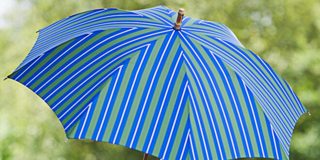Dámsky pruhovaný modro-zelený dáždnik Alvarez Romanelli
