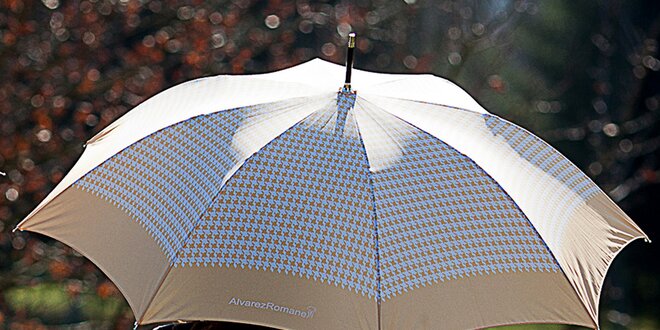 Dámsky béžový dáždnik s kohúťou stopou Alvarez Romanelli