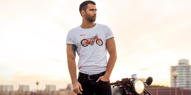 Štýlové pánske tričká s retro motorkami