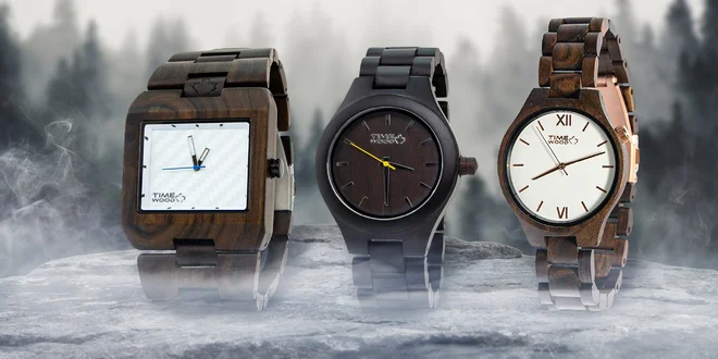Drevené hodinky TimeWood aj darčekový box z borovice