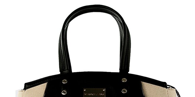 Dámska čierno-krémová kabelka Versace Jeans