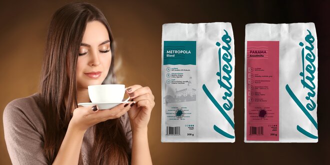 Balíčky prémiových zrnkových káv pražených na Slovensku