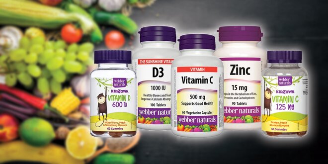 Balíčky vitamínov pre deti a dospelých: D, C a Zinok