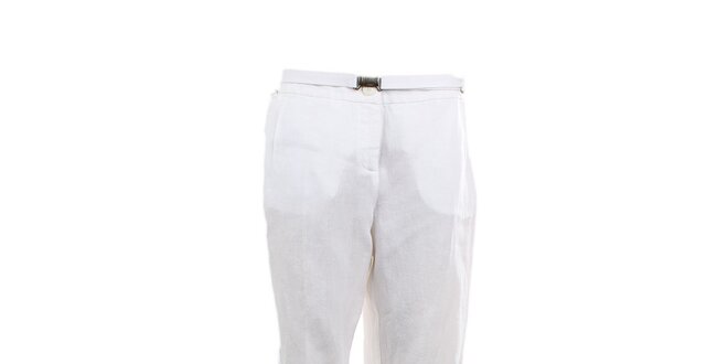 Dámske biele nohavice s opaskom Max Mara