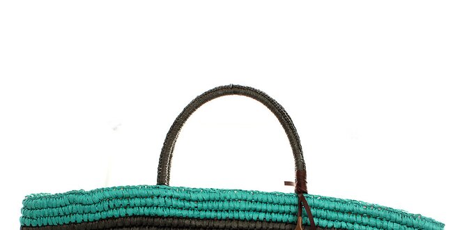 Dámska zelená pruhovaná taška Max Mara