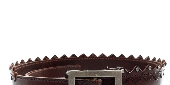 Dámsky hnedý kožený opasok Max Mara