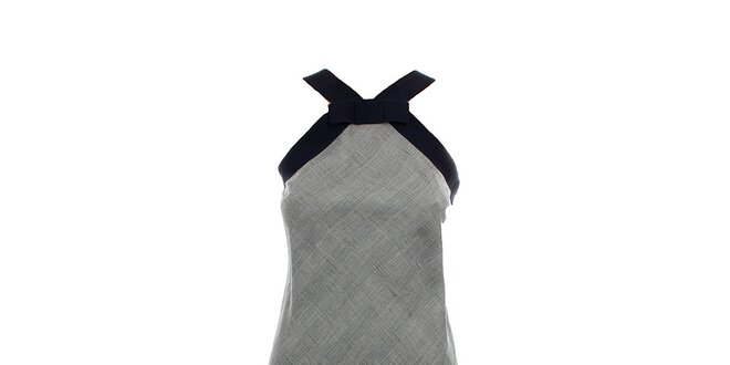 Dámske šedé kockované šaty s čiernymi lemami  Max Mara