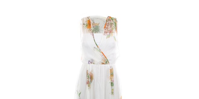 Dámske biele šaty s kvetinovým vzorom Max Mara