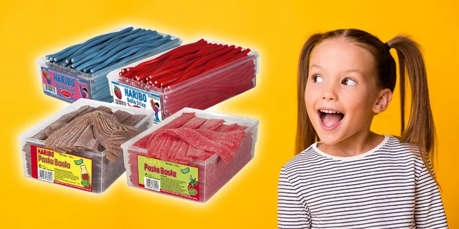 Chutné pendreky a želé pásiky Haribo vo veľkom balení