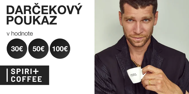Spirit Coffee: Darčekové poukazy v hodnote 30, 50 alebo 100 €
