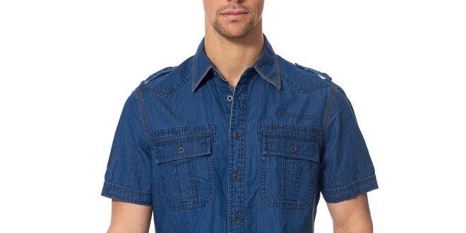 Pánska modrá džínsová košeľa Paul Stragas