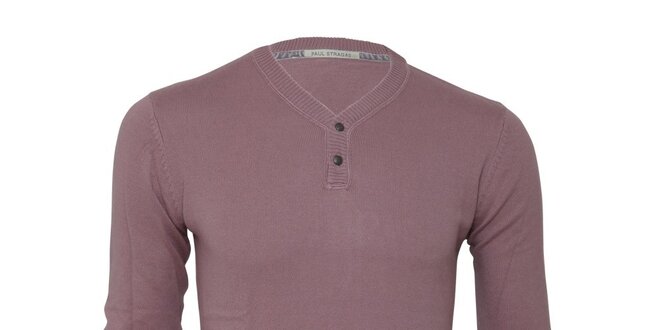 Pánsky fialovo-ružový sveter s gombíkmi Paul Stragas