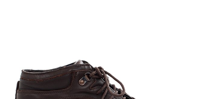 Pánske tmavo hnedé šnúrovacie topánky Levis