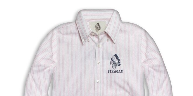 Pánska bielo-ružová pruhovaná košeľa Paul Stragas