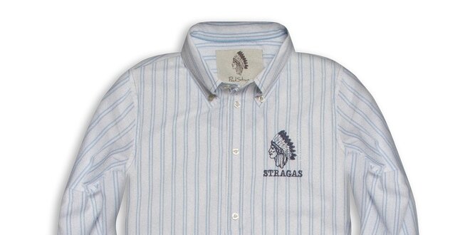 Pánska bielo-modrá pruhovaná košeľa Paul Stragas
