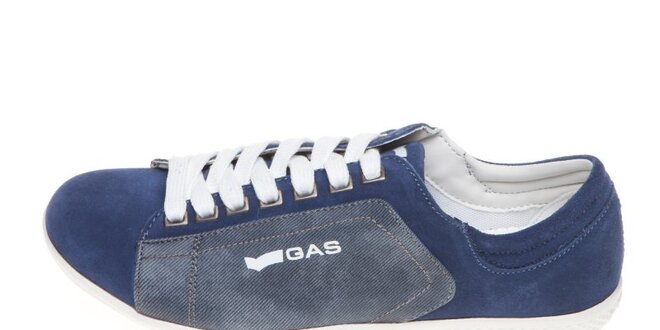 Pánske modré tenisky s bielym logom GAS