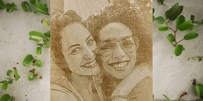 Personalizovaná gravírovaná fotografia na preglejke