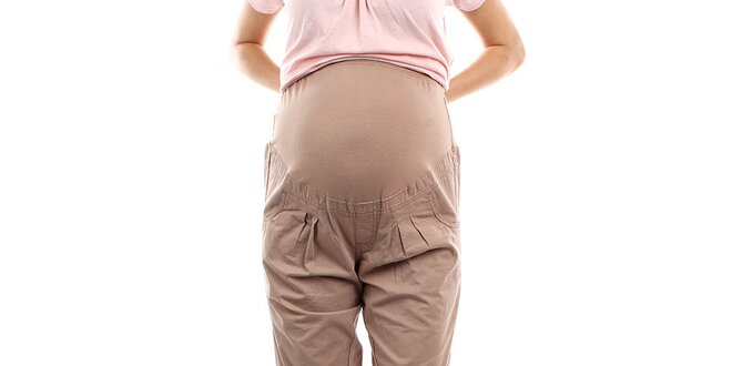 Dámske béžové tehotenské nohavice s pružným úpletom Next Maternity