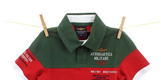 Detské zeleno-červeno-biele polo Aeronautica Militare