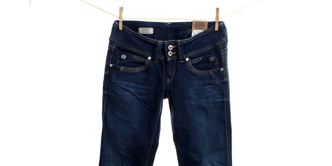 Dámske tmavo modré rovno strihané džínsy Pepe Jeans