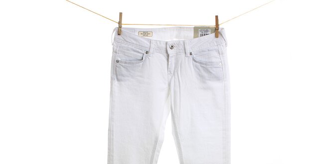 Dámske biele slim fit džínsy Pepe Jeans