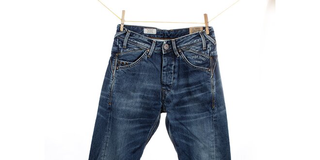 Pánske modré džínsy so zalomenými nohavicami Pepe Jeans