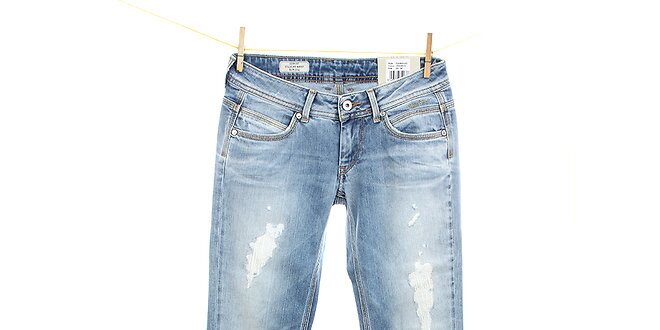 Dámske svetle modré slim fit džínsy Pepe Jeans