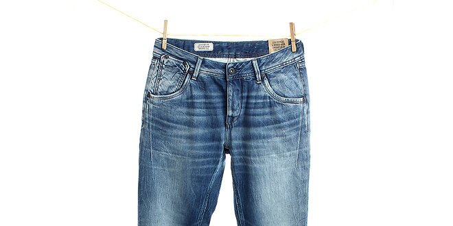 Dámske modré vyšisované džínsy Pepe Jeans