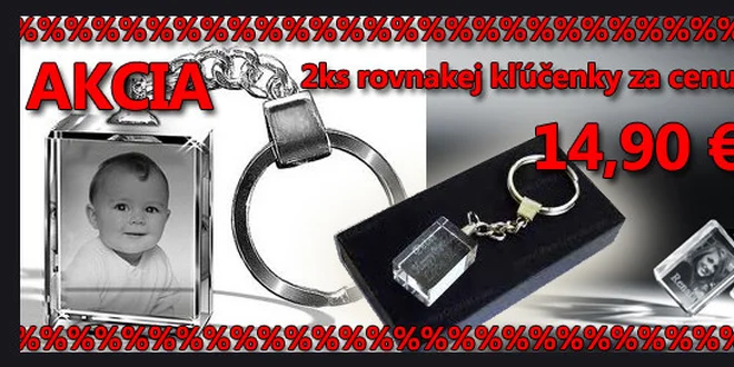 Gravírovanie skla - Kľúčenka s vašou fotografiou 2ks