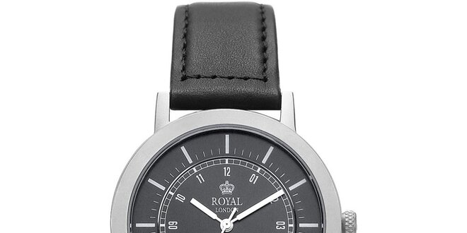Analogové hodinky s čiernym ciferníkom a titanovým púzdrom Royal London