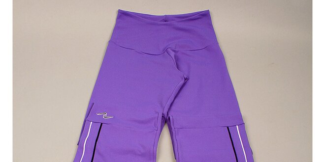 Dievčenské fialové nohavice s prúžkami Naffta