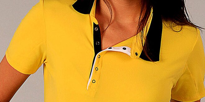 Dámske žlté polo tričko s čiernymi detailmi Naffta