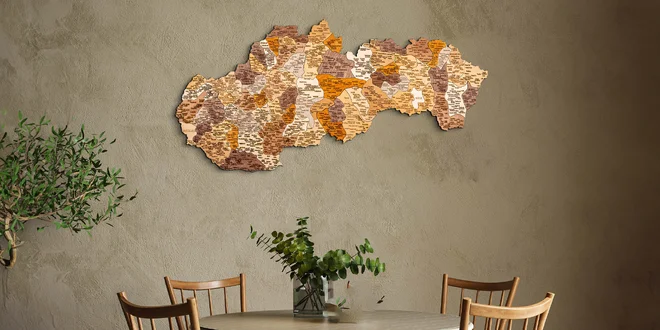 Veľké 3D drevené puzzle mapy Slovenska i sveta, viacero rozmerov aj farieb