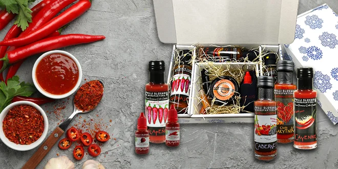 3-6 dielne darčekové sety chilli produktov, rôzne stupne pálivosti