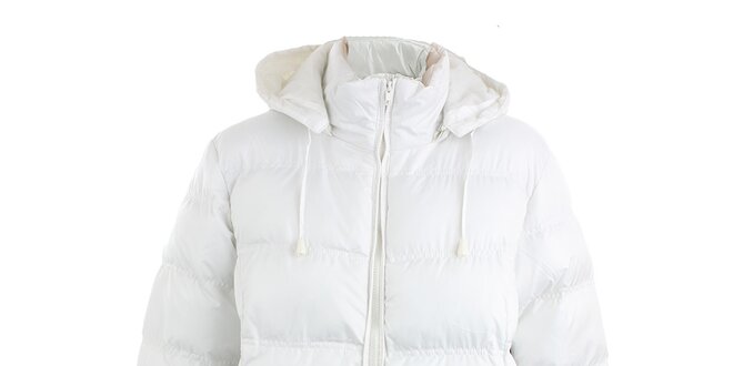 Biely prešívaný kabát Line Collection
