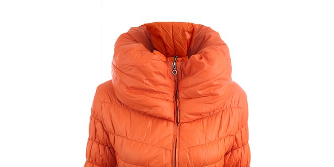 Dámska oranžová bunda s vysokým golierom Mezzo